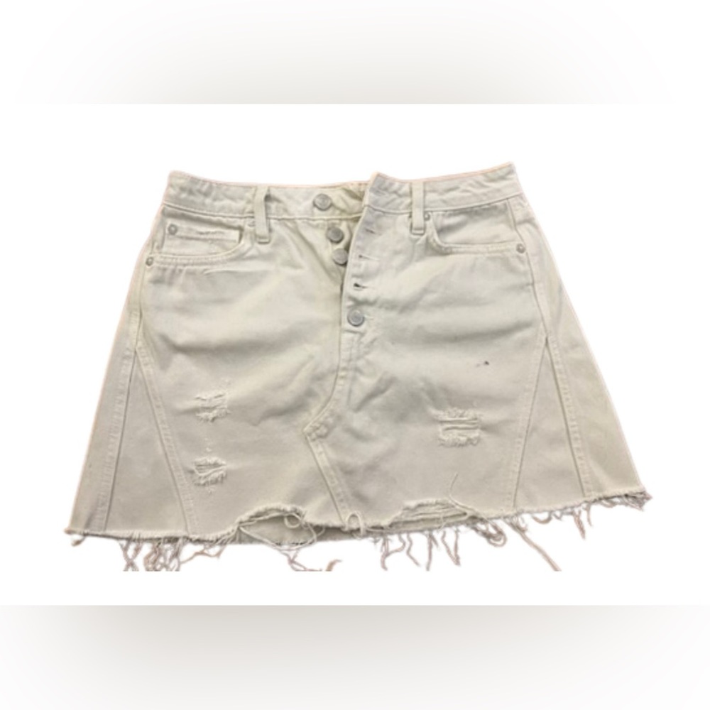 “We The Free” Denim Ripped Buttoned Up Skirt